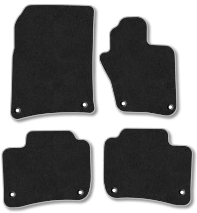 VW Touareg (2010-2018) Carpet Car Mats | Grey Edge Trim Tailored Fit Floor Mats Full Coverage Protection Accessories Easy Clean Anti Slip Made in the UK