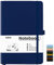 Mlife Notebook A5,Dotted Journal Buch mit 200 Seiten, Premium 100gsm Tintenfestes Papie Dickes,PU Hard Cover Notizbuch,Innentasche,Elastisch Gebändert,bullet journal&Dotted Notizblock A5(Blau)