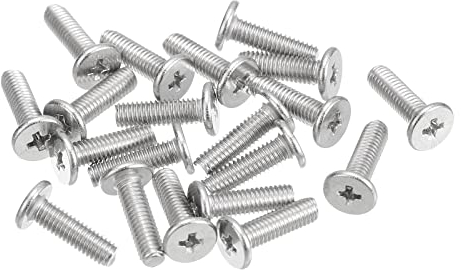 sourcing map M3-0.5 x 10mm 100Stk Flache Rundkopfschrauben 304 Edelstahl Kreuzschlitz Antrieb Maschinenschrauben Hardware Verschluss für Möbel Verbindung