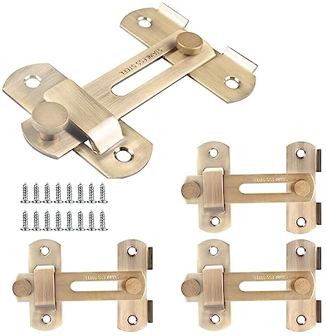 CBRIGHT 4 Packs Barn Door Latches, Stainless Steel barn gate flip Door Latch Bi-fold Door Lock,Sliding Door Lock Wine Cabinet Closet Door Latches (Bronze)