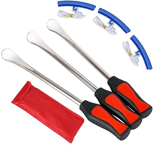 Gimisgu Reifen Montiereisen 3pcs Rad Felge Protektoren Tool Kit 3pcs Reifenheber montierhebel Werkzeug für Motorrad Fahrrad.