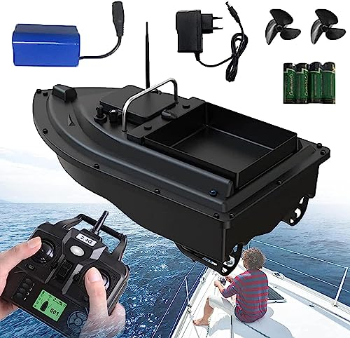 ROBLUX Ferngesteuertes Angelköderboot, intelligentes ferngesteuertes Boot, 500 m Fernsteuerung, Einzellager-Design, 2 kg Tragfähigkeit, 10.000 mAh Akku, 4 Stunden Akkulaufzeit, 5200 mA