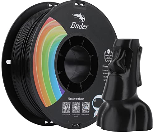 Creality Ender PLA+ Filament für 3D-Drucker, 1,75mm 3D Druck Filament, 1kg Spule, Maßgenauigkeit +/- 0,02mm, passend für die meisten FDM 3D Drucker Schwarz