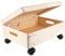 Creative Deco XL Große Holzkiste mit Deckel und Rollen | 40x30x14 cm (+/-1cm) | Erinnerungsbox Baby Holzbox mit Deckel Unlackiert | mit Griffen | Leicht zu transportieren | ROH & UNGESCHLIFFEN