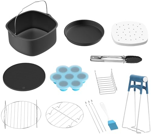 Air Fryer Accessories for Ninja Dual Air Fryer, 9 pcs Air Fryer Accessories, Ninja Air Fryer Accessories, Upgraded Air Fryer Liner Ninja Foodi Accessories