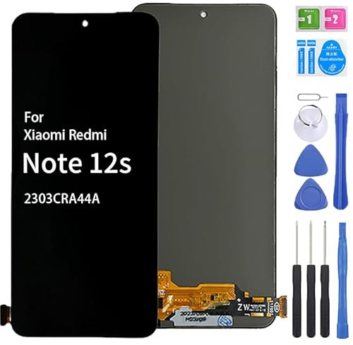 iYAiYO Pantalla Display Tactil para Xiaomi Redmi Note 12S 4G 2303CRA44A Pantalla Táctil Incell Reemplazo Pantalla Completa con Herramientas-Negro