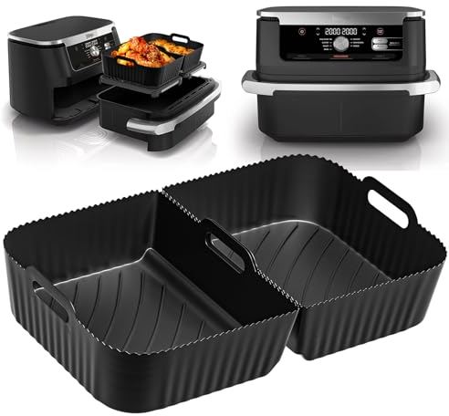 Airfryer Silikonform Zubehör für Ninja Foodi Flexdrawer 10,4 L AF500EU, 2 PCS Silikonform Silikoneinsatz Air Fryer Accessories für Heißluftfritteuse Ninja 500 Airfryer