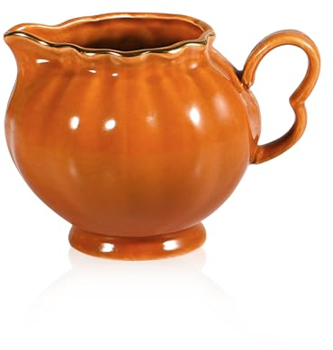 Ursword Porzellan-Kaffee-Milchkännchen mit Griff, 237 ml, Orange
