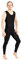 ML-Sport24 Herren Ganzanzug ohne Ärmel lange Beine Rundhalsausschnitt Jumpsuit Catsuit Overall 80% Polyamid 20% Elasthan, XL, Schwarz
