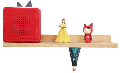 PHOENANCEE Eiche Regal für Toniebox, Schwebende Regale für Wand, Wandregal für 30 Figuren, Kinderregal, einfache Montage, Kinderzimmer, Wohnzimmer(Natur Holz)