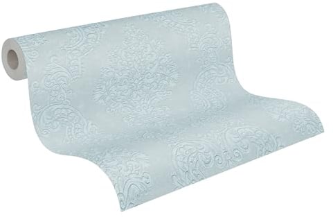 A.S. Création Pure Elegance Vliestapete mit Ornamenten 0,53 x 10,05 m – Grau, Silber - Barocktapete Made in Germany - 397653