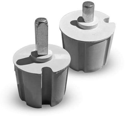 Par de Capuchones de Toldo con Pasador Cuadrado y Pasador Redondo de 13 x 13 mm, Diámetros de 60-63 - 70 mm. Capuchón para Rodillo Enrollable para Toldo Exterior (TAPONES PARA RODILLO DE 63 MM)