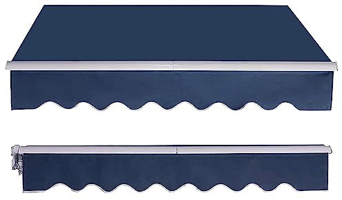YLFFFZXK Manuell einziehbare Terrassentür-Fenster-Markise, Ersatzstoff, wasserabweisender Polyester-Sonnenschutz, Segeltuch, Outdoor-Überdachung für Hof, Geschäft, Café, Deck (Größe: 6,9 x 1,9 m, Far
