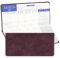 POPRUN Kalender 2025 Monatsplaner 17,4 x 8,3 cm - 12 Monate Monatskalender Softcover (Jan 2025 - Dez 2025) - 1 Monat 2 Seiten, 64 Seiten, 80 GSM Papier mit PU-Leder - Weinrot