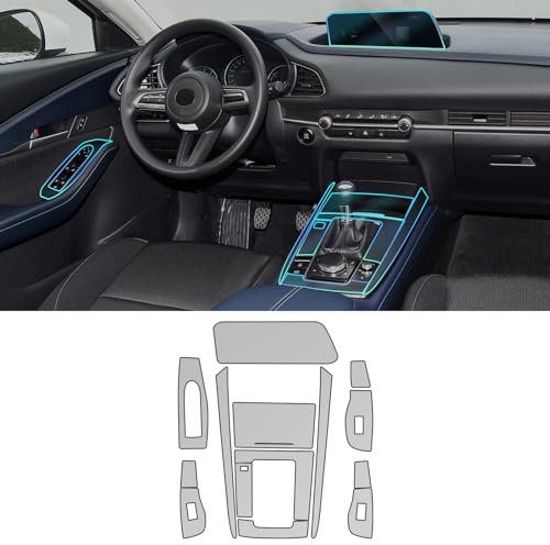 FDAIUN Per Mazda CX30 2020 2021 2022 2023 2024 8.5mil TPU PPF pretagliato autoadesivo interno auto trasparente pellicola protettiva accessori set completo 14 pezzi (marce manuali)