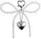 NAتبعITE Y2K Porte-clés Doux Sac à Dos Kawaii Cœur Perle Noeud Pendentif Argent