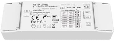 HAPRSLIKG Driver LED a Corrente costante 3.0 da 1 pz 3-45V 1CH 12W Alimentatore Intelligente dimmerabile for Illuminazione a LED for Interni(PB-12A-L WZS Only)