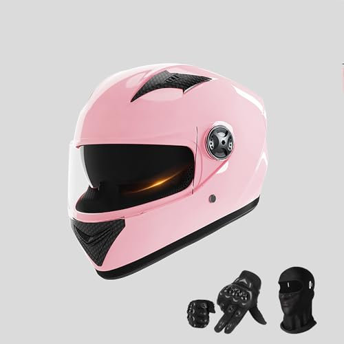 Motorradhelm Full Face Rapid Street Helm Unisex Adult Cool Rider Equipment Four Seasons New Street Touring Motorradhelm Pink