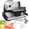 pedenencelia Electric Meat Slicer Machine 200w For Home Use,With Removable19cm Stainless Steel Blade&2 Trays&Food Pusher,Deli Food Slicer,Non-Slip Suction Cup Feet-For Slicing Meat,Ham,Bread
