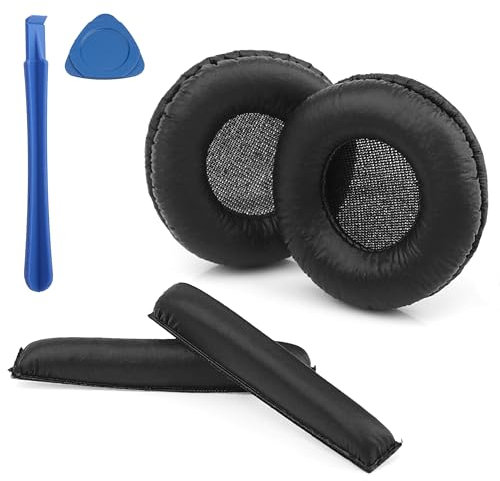 Houjunor Ersatz-Ohrpolster und Kopfbügelpolster für Sennheiser PX80/PX100/PX100II/PX200/PX200II/PXC300/PMX200/PXC150/PXC250/PXC250II, Kopfhörer Pads Ersatz mit Proteinleder und Memory-Schaum