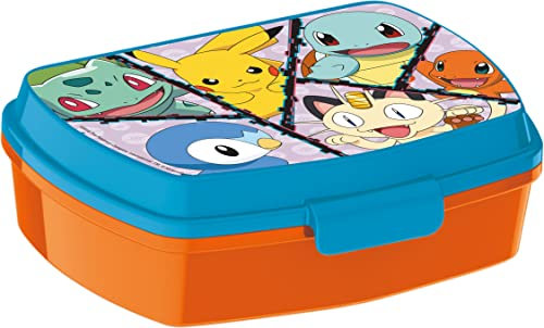 ALMACENESADAN;5463; Pack vuelta al cole y regalo; compuesto por fiambrera-Sandwichera rectangular multicolor, producto reutilizable, sin BPA (pokemon)