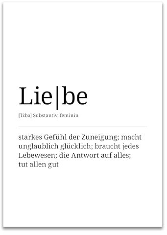 ARTFAVES® Poster Definition Liebe | Worterklärung Duden Lexikon Wanddeko Wandbild Spruch als Geschenk | ohne Rahmen | 30 x 40 cm