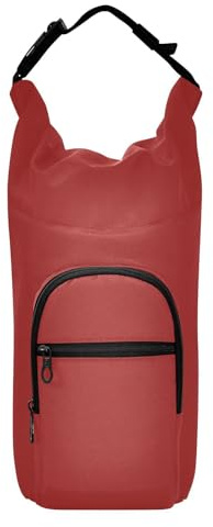 Amooorous Porte-bouteille en terre cuite unie marron uni avec fermeture éclair pour bouteilles d'eau de randonnée, convient aux bouteilles de 590 ml, 680 ml, 946 ml, 120 ml