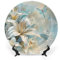 Assiette décorative en Porcelaine avec Support de présentation, Motif Libellule et Fleurs de lys, Assiette en céramique, pour décoration de fête ou de Mariage