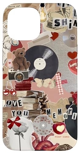 Vintage Print Art Collage Scrapbook Cherry Y2K Eclectic Rot Hülle für iPhone 15