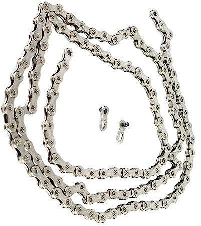 POPETPOP Kette Für Mountainbike-fahrradzubehör Silber Speed Abschnitte Ersatzkette Langlebiges Material Wechselbar Rostfrei Kompatibel Mit Getriebesystem Und Split-System