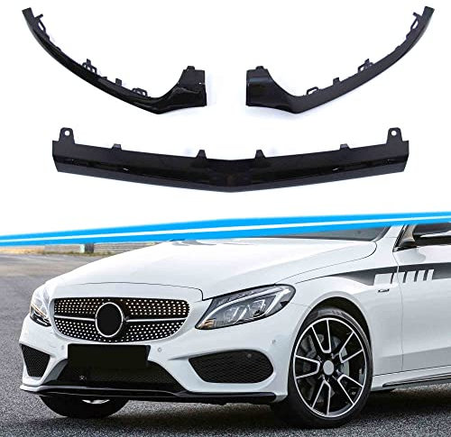 Schwarz Front Spoiler Lippe Frontspoiler Stoßstange für Mercedes W205 S205 AMG Line C43 AMG 15-18