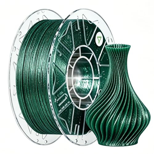 Creality Hyper PLA RFID Stardust Filament for 3D Printers, 1.75mm Filament Galaxy-Like Sparkle 1kg/(2.2lb) with Starry & Smooth Surface, Effortless Printing Fits Most 3D Printers(Green)