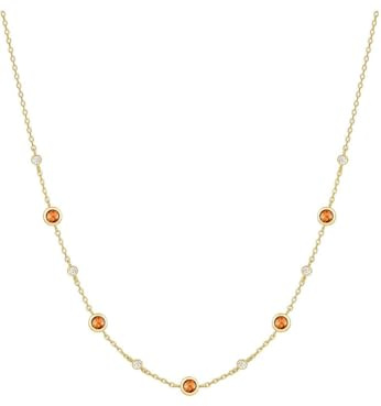 ANIA HAIE Damen Halskette MELODIC POET Nano Gem Station aus 925 Sterling Silber 14k vergoldet, besetzt mit 6 Zirkonia und 5 Farbsteinen, Länge 40,5cm + 5cm Verlängerung, inkl. Geschenkverpackung