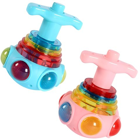 2 Stück Kreisel Für Kinder, Musik Kreisel Für Babys Und Kleinkinder, Förderung Der Motorik Und des Ursache-Wirkung-Verständnisses