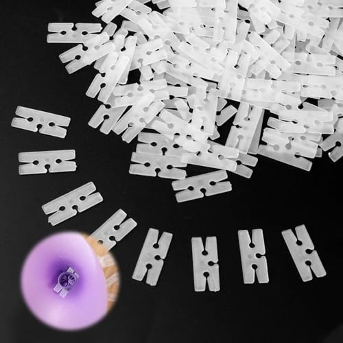 Lot de 100 pinces à ballons en forme de H - Attaches d'étanchéité en plastique pour mariage, fête et vacances - Outil de fixation de ballons pour Noël, mariage, anniversaire, fête prénatale