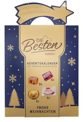 Die Besten Adventskalender 2025 – Ferrero Pralinenbox mit 24 Stück – inkl. personalisierbarer Sternschnuppe & MinaFood Notizblock
