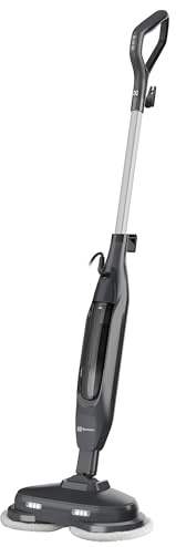 Electrolux Spin & Scrub Steam Mop | 30s Fast Heat-Up, Rotating Pads, Chemical-Free Cleaning | 99.9% Sanitising Steam, 2 Scrub Speeds, Tank for Hard Floors, Grey