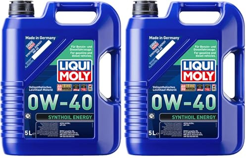 LIQUI MOLY Synthoil Energy 0W-40 | 5 L | vollsynthetisches Motoröl | Art.-Nr.: 1361 (Packung mit 2)