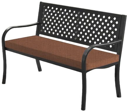 GOUBO Benutzerdefinierte Bankauflage 52 x 115 cm Unterseite Antirutsch Schaukel Sitzkissen Waschbar Abnehmbar für Outdoor, Terrasse, Drinnen, braun