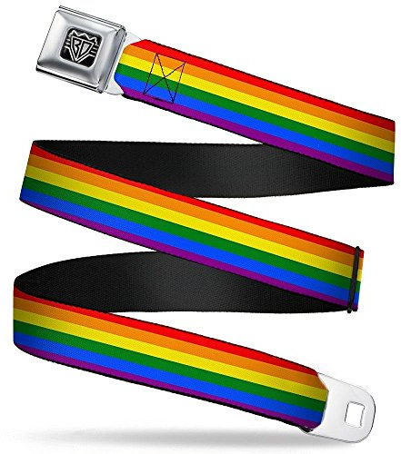 Buckle-Down Unisex-Erwachsene Seatbelt Belt Pride Gürtel, Mehrfarbig, 1.5 larghezza-32-52 pollici di lunghezza