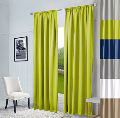 Sun World Hochqualitativer Vorhang nach Maß Oxford, Gardine nach Maß, Kräuselband, Schlaufen, Blickdicht, 6, Maßanfertigung, Gardinen nach Maß, (Light Green, 220cm)