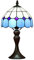 Bieye L30041 Style méditerranéen Tiffany Table en verre teinté Veilleuse avec 8 pouces de large Main Bleu Mer Abat-Jour pour Chevet Chambre Salon