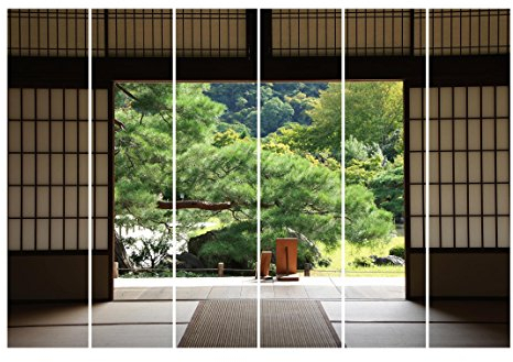 Bilderwelten Schiebegardinen Dojo in Eintracht - 6 Flächenvorhänge Wandhalterung 6X 250x60cm