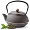 Tealøv Arare TEIERA IN GHISA Smaltata – Teiera Ghisa di Alta Qualità - Con Infusore in Acciaio Inox – Design Elegante, Per Preparare Ottimo Te – Bollitore in Stile Giapponese (800 ml, Nera Rame)