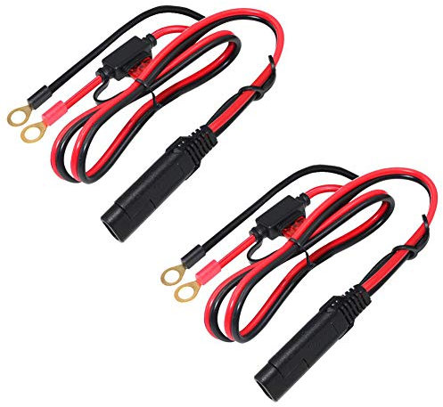 iMESTOU SAE-O-Ring-Kabelbaum mit 10 A abgesichertem 2-poligem Schnelltrennstecker, 60 cm, 2 Stück