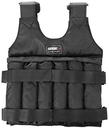 Domybest Gewichtsweste, verstellbar, Gewichtsweste für Krafttraining, verstellbar, Trainingsweste, für Boxen, langlebig, Gewicht Weste für Laufen (1 – 50 kg)