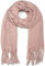 styleBREAKER Sciarpa a rete da donna tinta unita con applicazioni di perline e lunghe frange grosse, strass, sciarpa invernale, stola, foulard 01017123, colore:Rosa antico vecchio