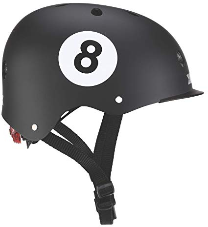 Globber - Helm Elite XS/S - Bedruckter Schutzhelm für Kinder, Schwarz - 8 Ball