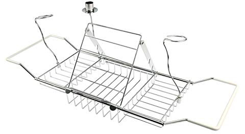 F-HOME Ponts De Baignoire, Baignoire en Acier Inoxydable Plaçant Le Support Télescopique Rack Baignoire Plateau- (62.5-91X20X3CM)