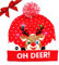 LED Weihnachtsmütze Erwachsene - Unisex Nikolaus Mütze mit Bommrel - Rote Dehnbare Strickmütze mit 6 LED-Lichtern - Rentier & Schneefall bedruckt - Leuchtende-Weihnachtsmütze für Weihnachtsfeier (rot)